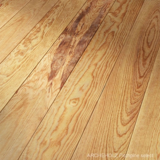 Massivtræsplanke original Pitchpine 20 mm tykkelse pr. kvadratmeter.