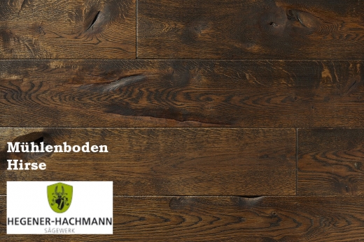 Møllegulv egeplanker 15mm tykkelse hirse pr. kvadratmeter.