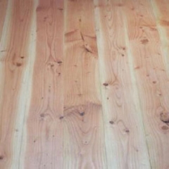 Massive planker af douglasgran 25x143 mm pr. kvadratmeter.